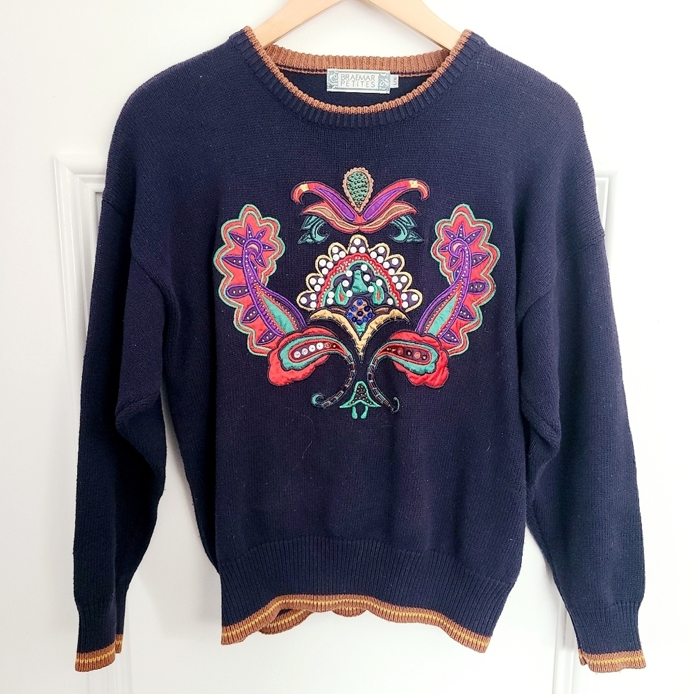 Vintage Braemar embroidered sweater